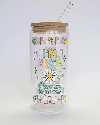 Vaso de vidrio I'm nice