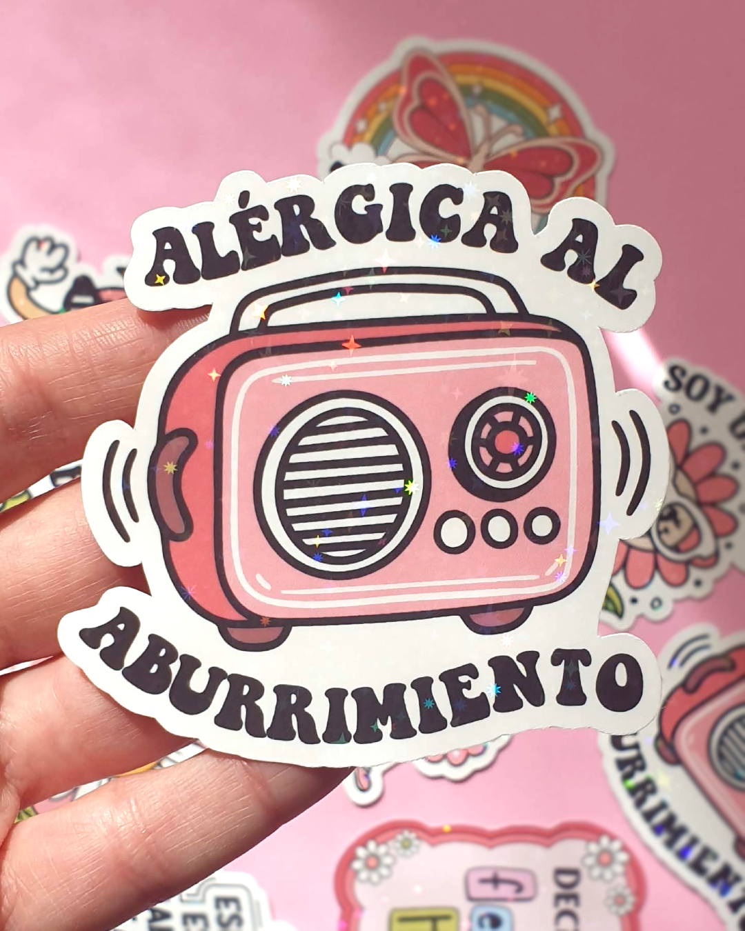 Pegatina "Alérgica al aburrimiento"