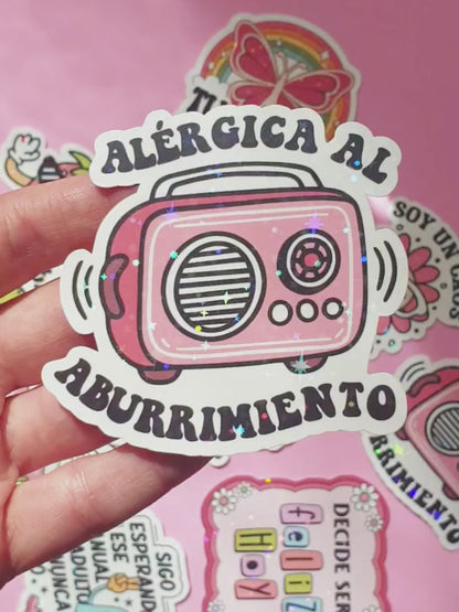 Pegatina "Alérgica al aburrimiento"